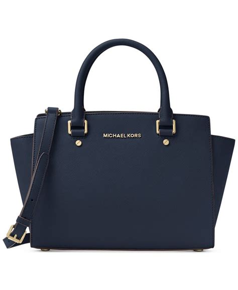 Michael Kors Selma Medium Satchel Denim Leather 